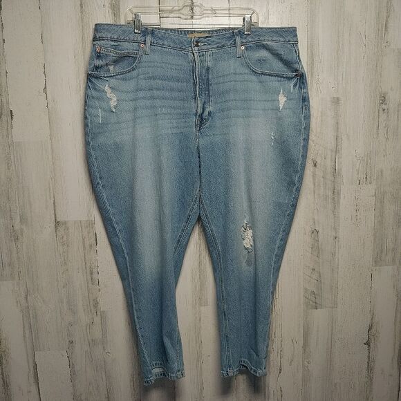 Maurices 20W Cheeky Taper Ankle Jeans Distressed High Rise Curvy Fit - Picture 1 of 9